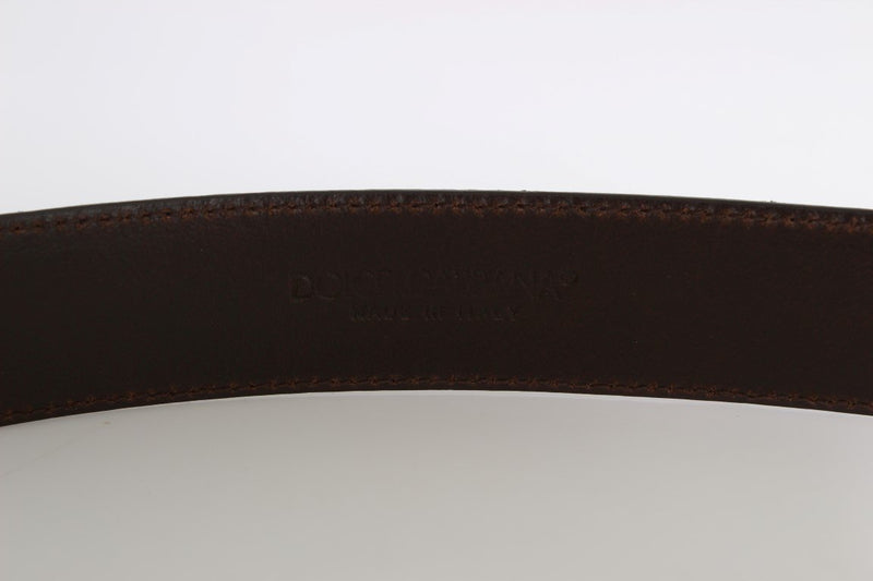 Brown Leather Gold Buckle Belt