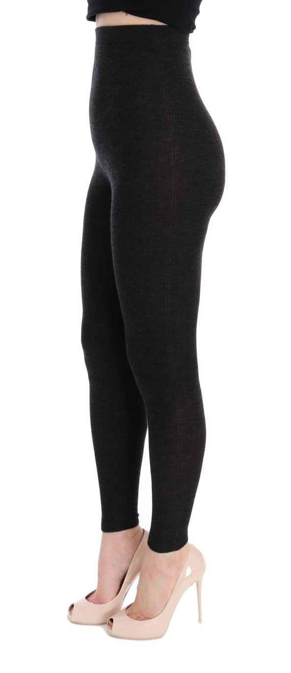 Gray Cashmere Stretch Tights