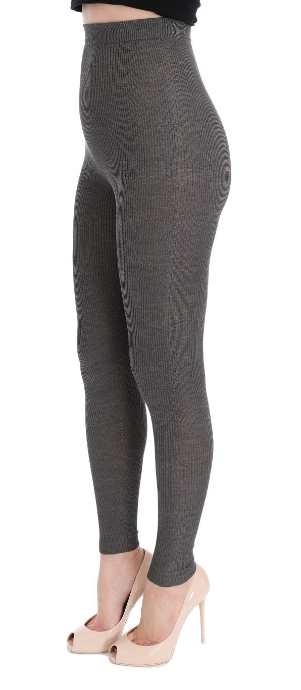 Gray Cashmere Stretch Tights