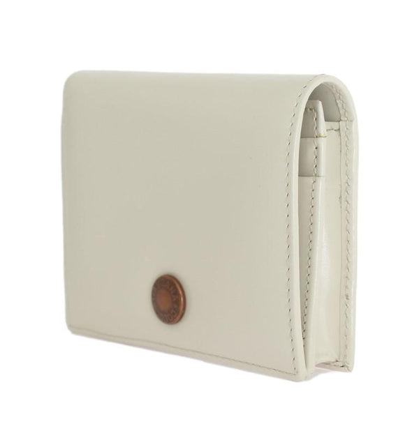 White Leather Bifold Wallet