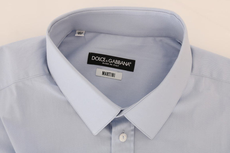 Blue Cotton Stretch Slim Fit MARTINI Shirt