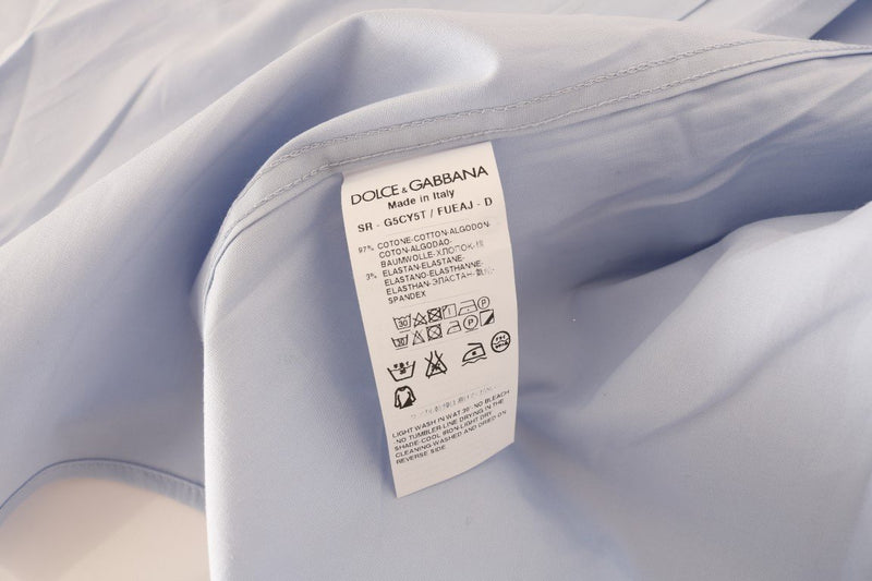 Blue Cotton Stretch Slim Fit MARTINI Shirt