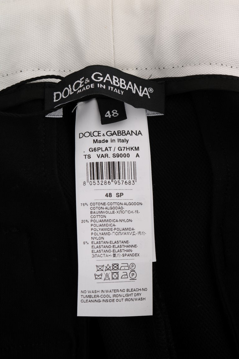 Black Cotton Stretch Casual Slim Pants