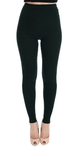 Green Wool Stretch Tights