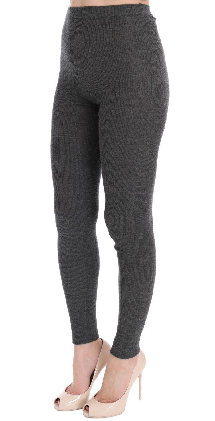 Gray Cashmere Stretch Tights