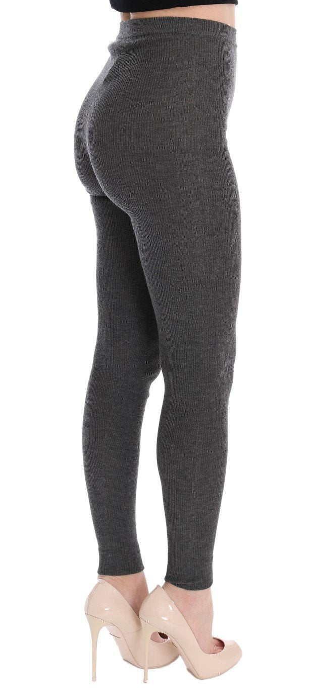 Gray Cashmere Stretch Tights