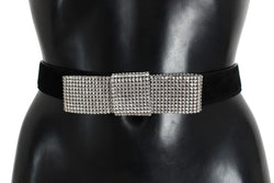 Black Suede Swarovski Crystal Waist Belt