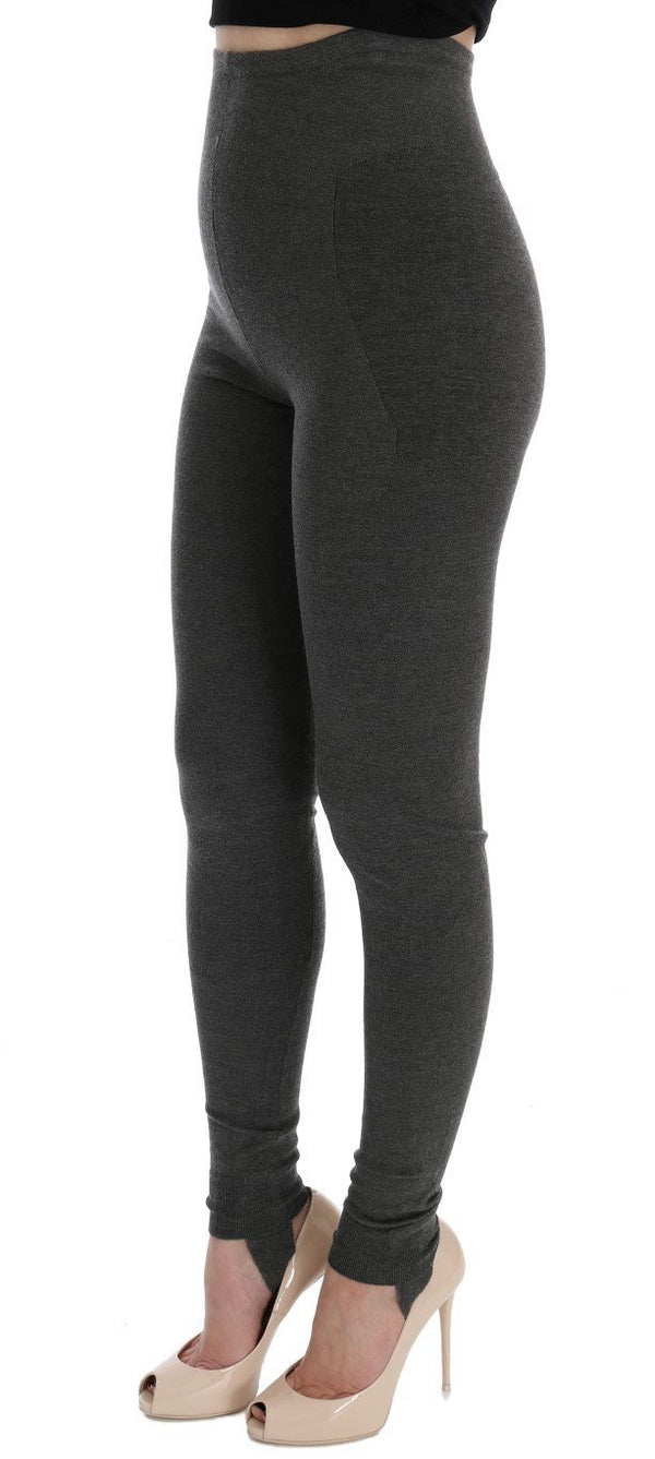 Gray Cashmere Stretch Tights