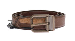 Brown Cayman Pyton Leather Belt