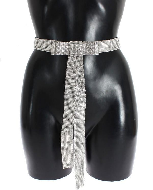 Green Silk Clear Real Crystal Waist Belt