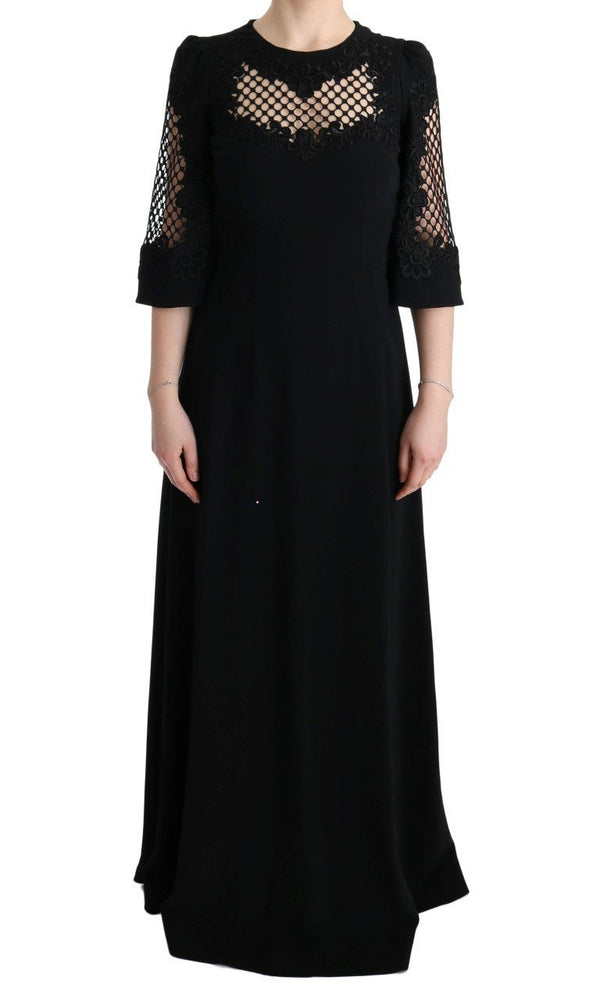 Black Stretch Shift Long Maxi Dress