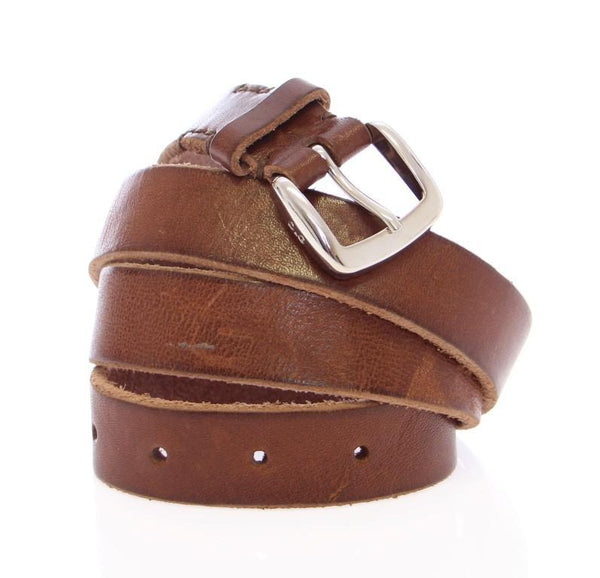 Brown Leather Logo Belt