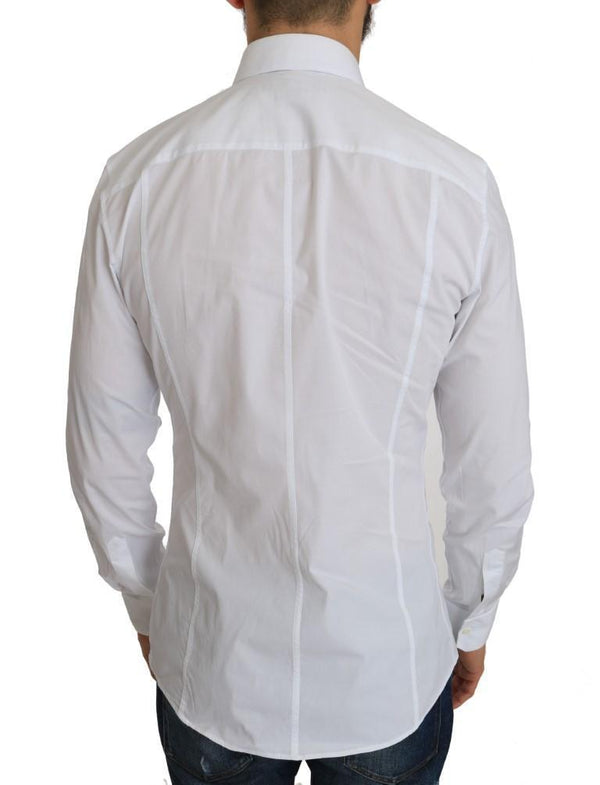 White Cotton SICILIA Stretch Slim Shirt