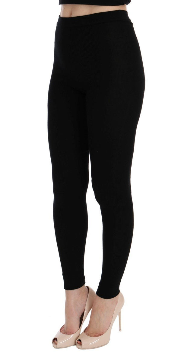 Black Cashmere Stretch Tights