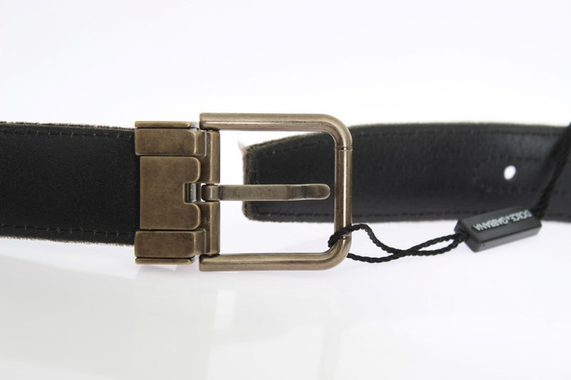 Brown Viscose Leather Gold Buckle Belt