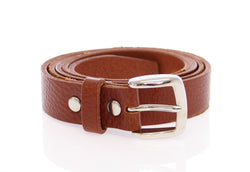 Brown Leather Logo Belt