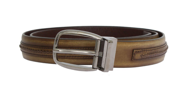 Green Leather Silver Buckle Belt