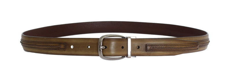 Green Leather Silver Buckle Belt