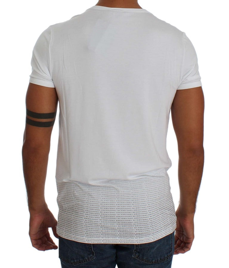 White Stretch Crew-neck T-shirt