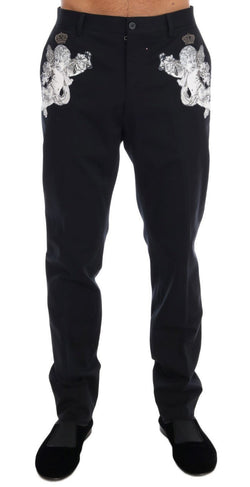 Black Cotton SICILIAN WESTERN Crown Pants