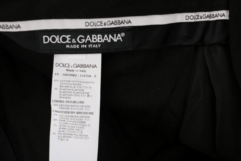 Black Cotton SICILIAN WESTERN Crown Pants