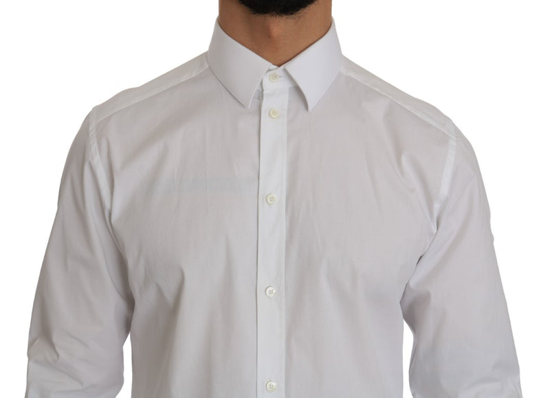 White Cotton GOLD Stretch Slim Shirt