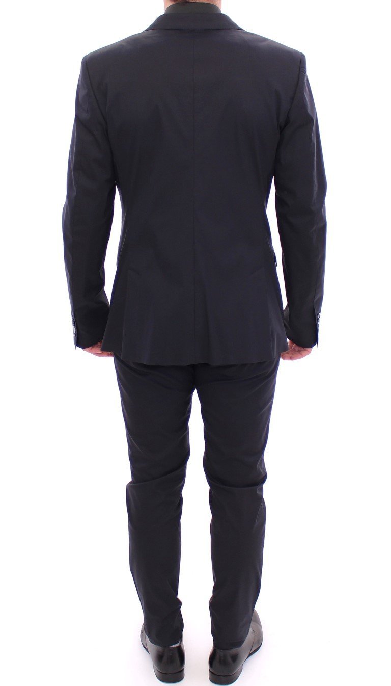 Blue Silk Stretch Two Button Slim Fit Suit