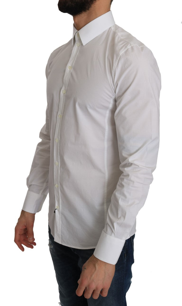 White Cotton SICILIA Slim Stretch Shirt