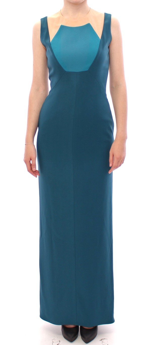 Blue sleeveless maxi dress