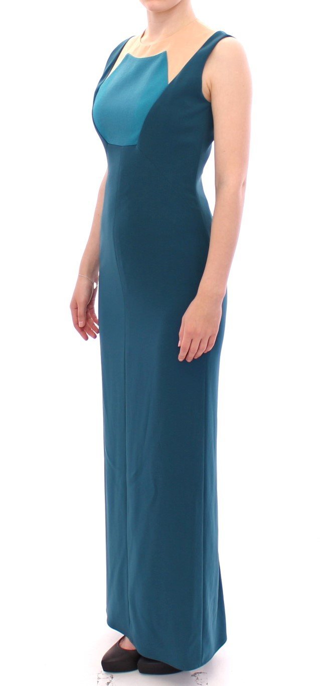 Blue sleeveless maxi dress