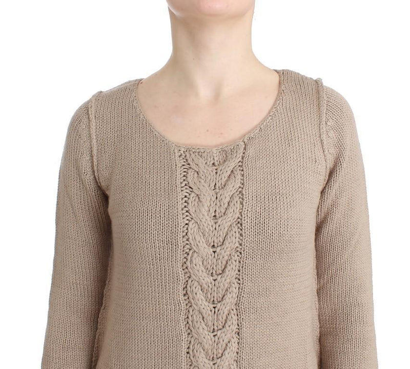 Beige knitted wool sweater