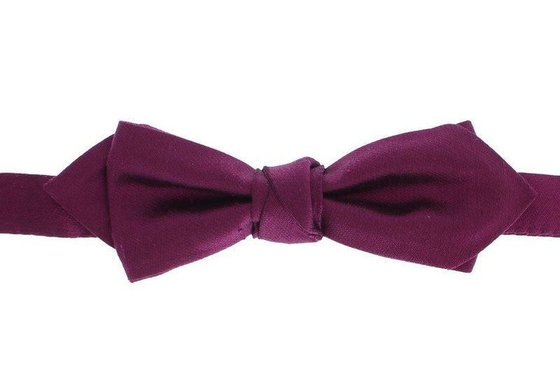 Purple Solid 100% Silk Neck Bow Tie