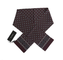 Bordeaux Silk Gray Print Scarf