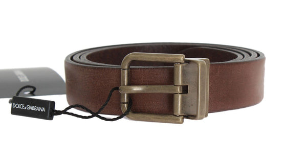 Brown Leather Gold Buckle Belt