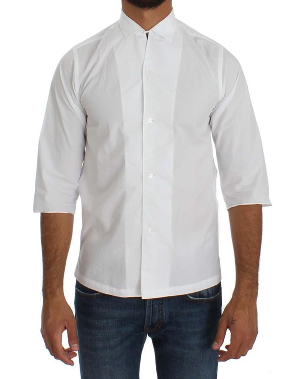 White 3/4 Sleeve Regular Fit Shirt