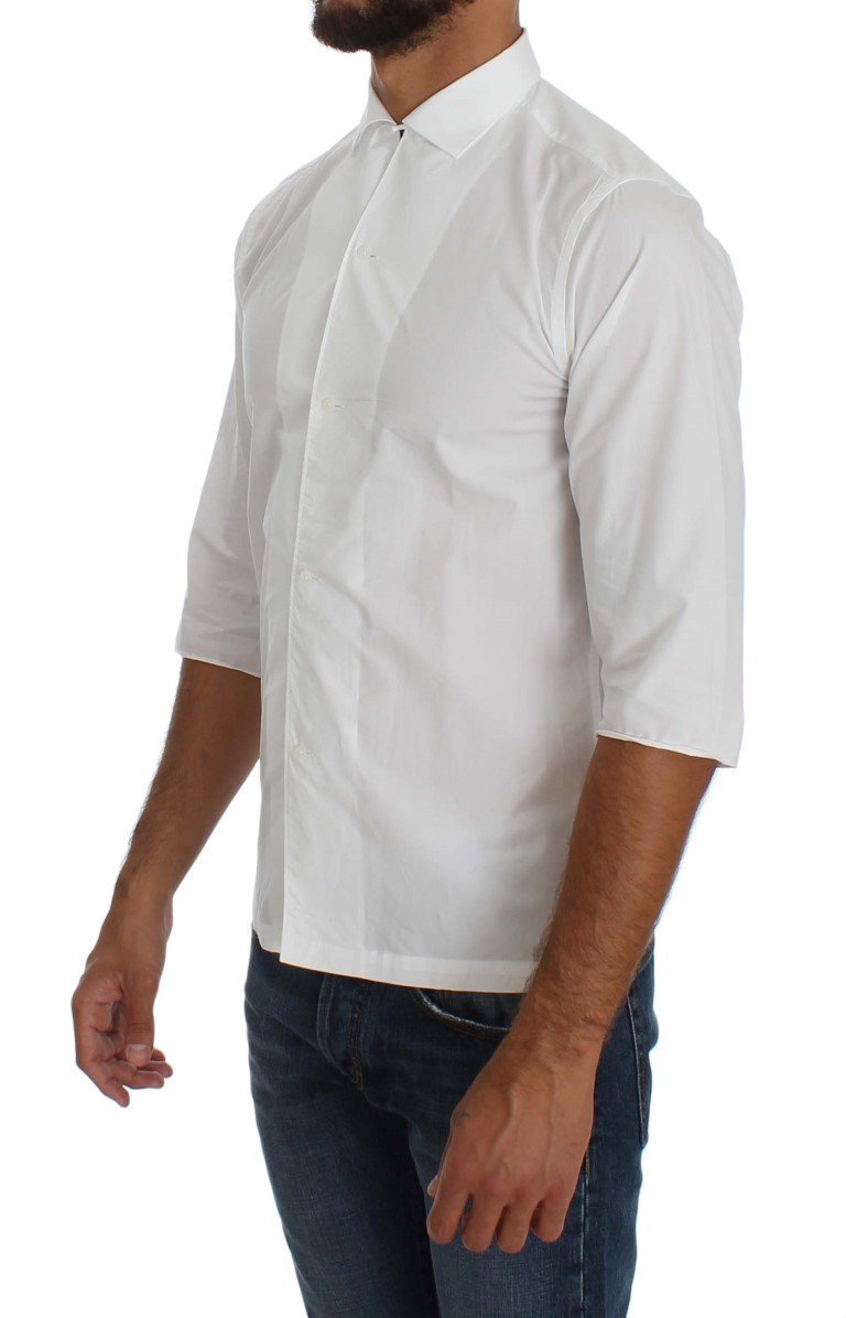 White 3/4 Sleeve Regular Fit Shirt
