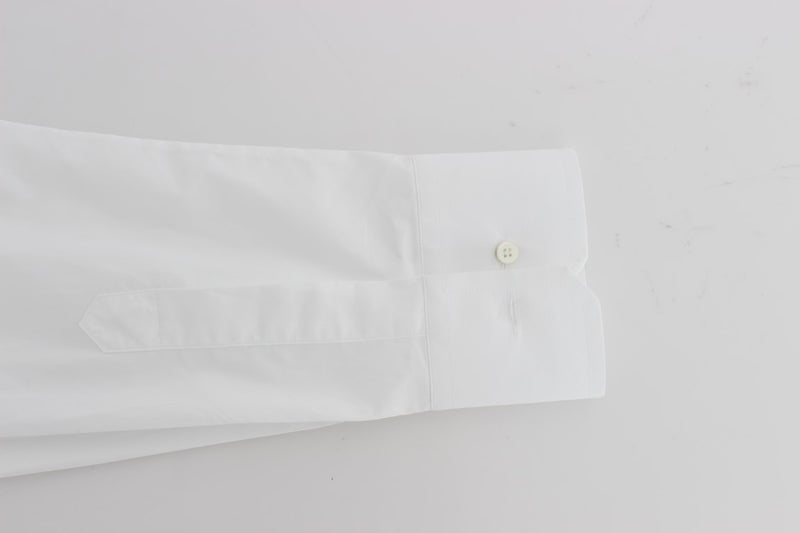 White Cotton Dress GOLD Slim Fit Shirt