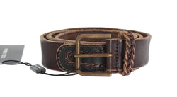 Brown Leather Gold Buckle Belt