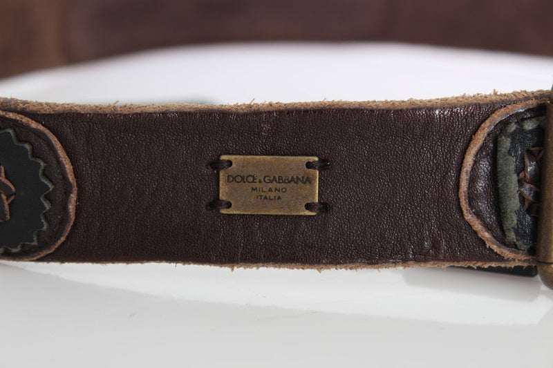 Brown Leather Gold Buckle Belt