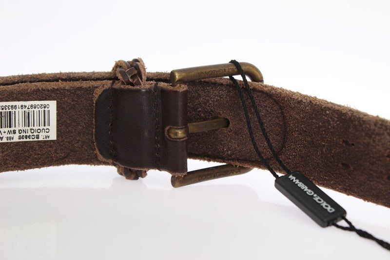 Brown Leather Gold Buckle Belt