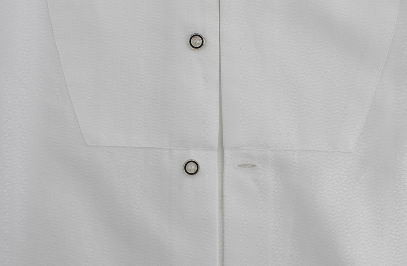 White Cotton Dress GOLD Slim Fit Shirt