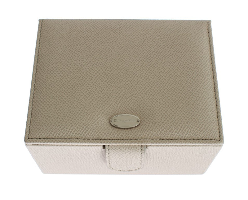 White Leather Unisex Two Watch Case Cover Box Storage - Designer Clothes, Handbags, Shoes + from Dolce & Gabbana, Prada, Cavalli, & more