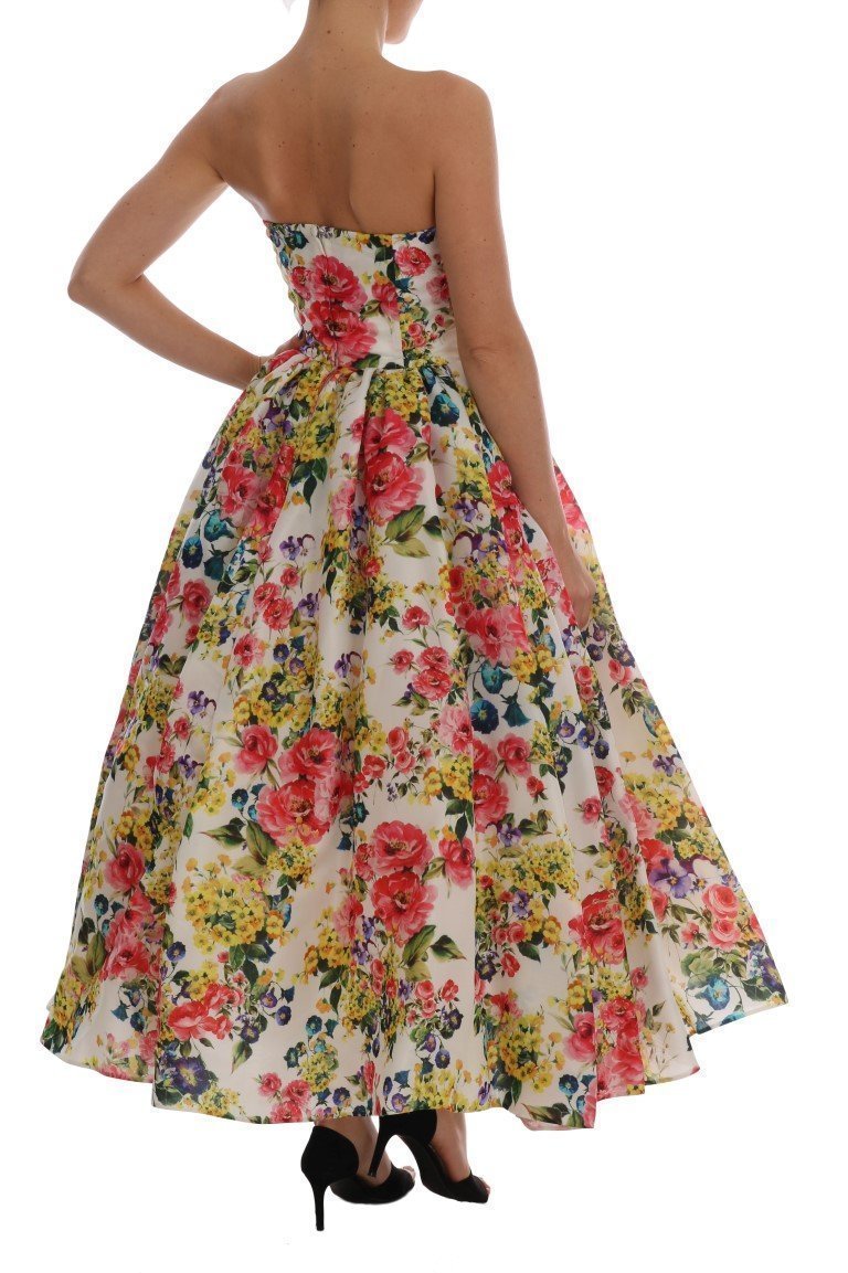 Multicolor Floral Print Ball Gown Dress