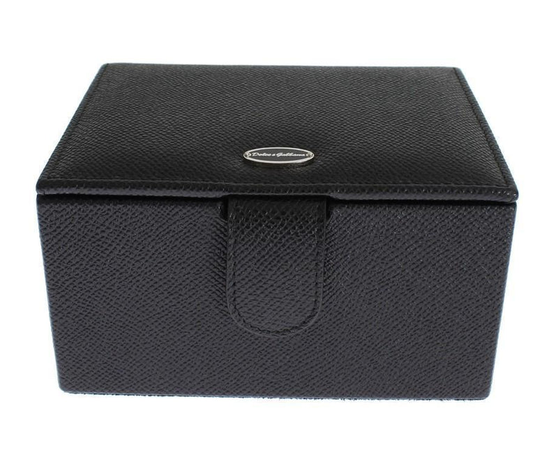 Black Leather Unisex Two Watch Case Cover Box Storage