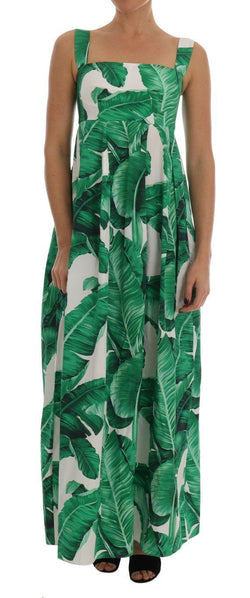 Banana Leaf Cotton Long Maxi Dress