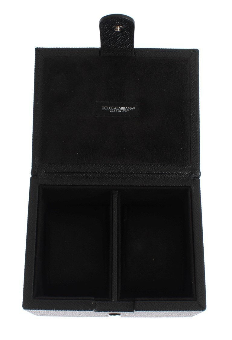 Black Leather Unisex Two Watch Case Cover Box Storage