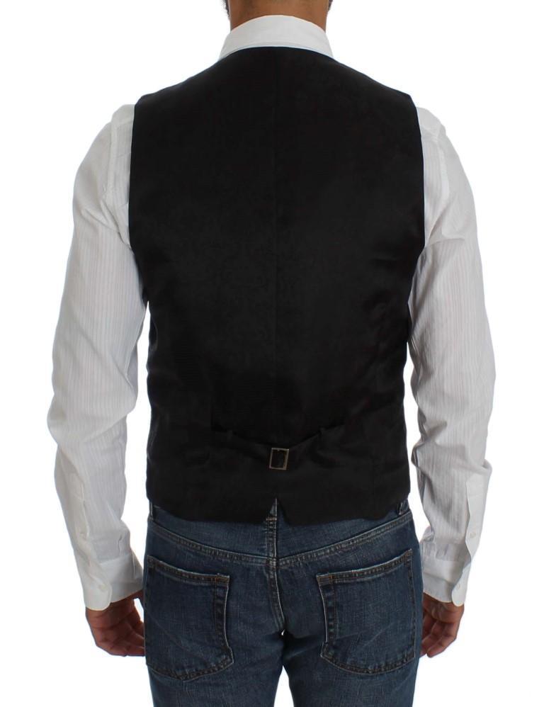 Black Full Button Dress Formal Vest