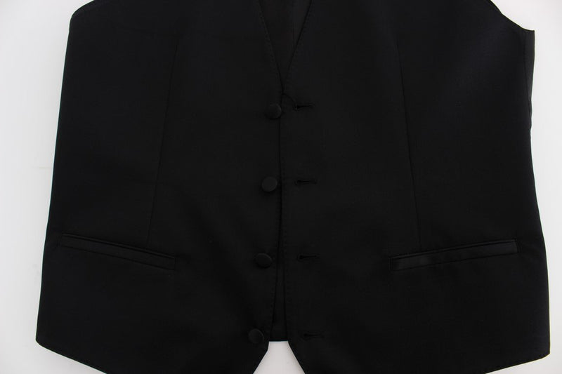 Black Full Button Dress Formal Vest