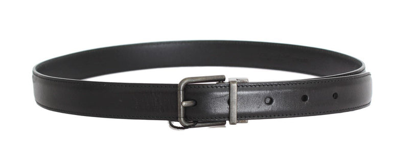Black Leather Mens Logo Belt