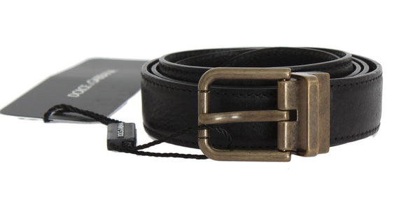 Black Leather Logo Belt